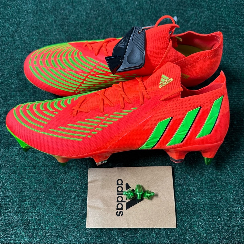 Adidas Predator Edge.1 SG Solar Red ‘Game Data Pack’ Cleats Men’s Size 11 GW1010